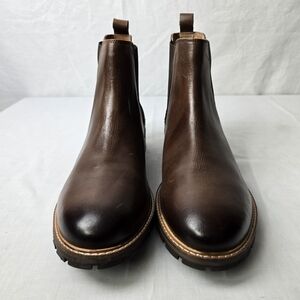 Elegant Dark Brown Leather Ankle Boots